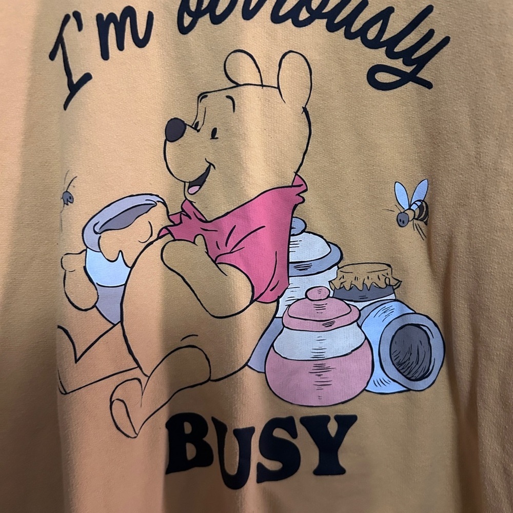 Disney Winnie the Pooh "I'm obviously busy" graphic crewneck sweatshirt. - Picture 3 of 4